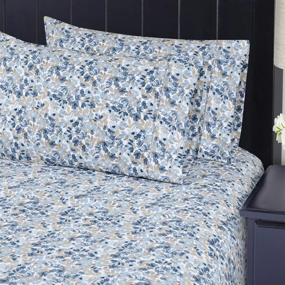 SOUTH POINT 6pc Sheet Set, King, Watercolor Floral.