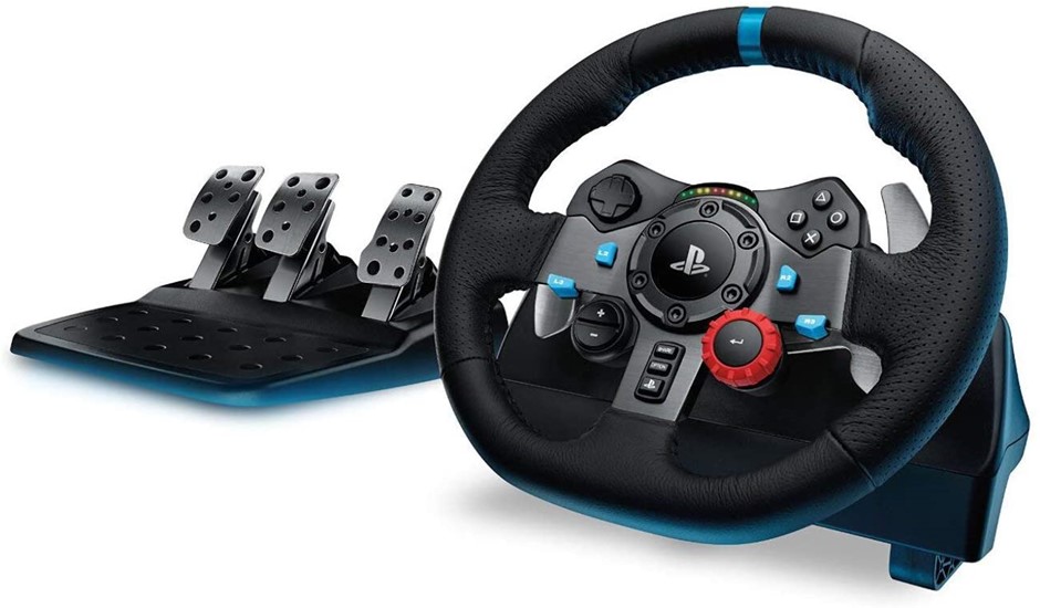 LOGITECH G29 Driving Force Racing Wheel for PlayStation 4. NB: damaged box