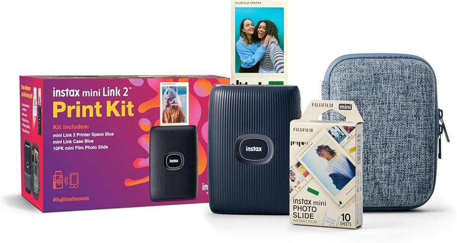 INSTAX Fujifilm Mini Link 2 Bundle, Space Blue