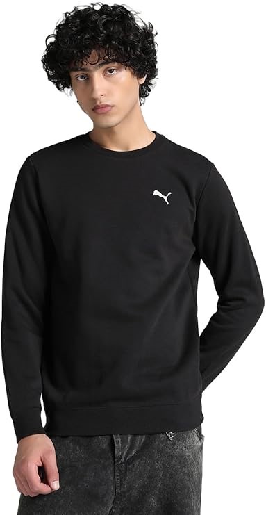 PUMA Men's Essential Crew Fleece Sweatshirt, Size S, Black, 682566. RRP: $6
