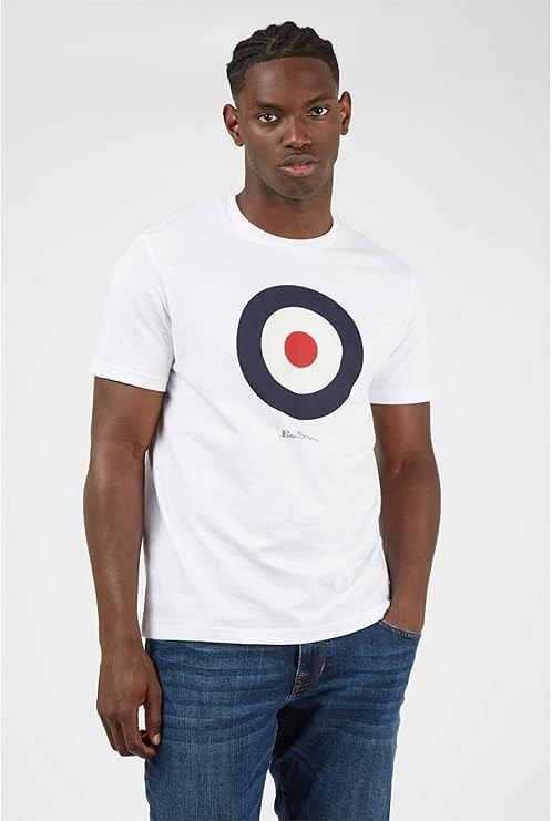 BEN SHERMAN Men's Signature Target T-Shirt, Size L, White, BS0065093. RRP: