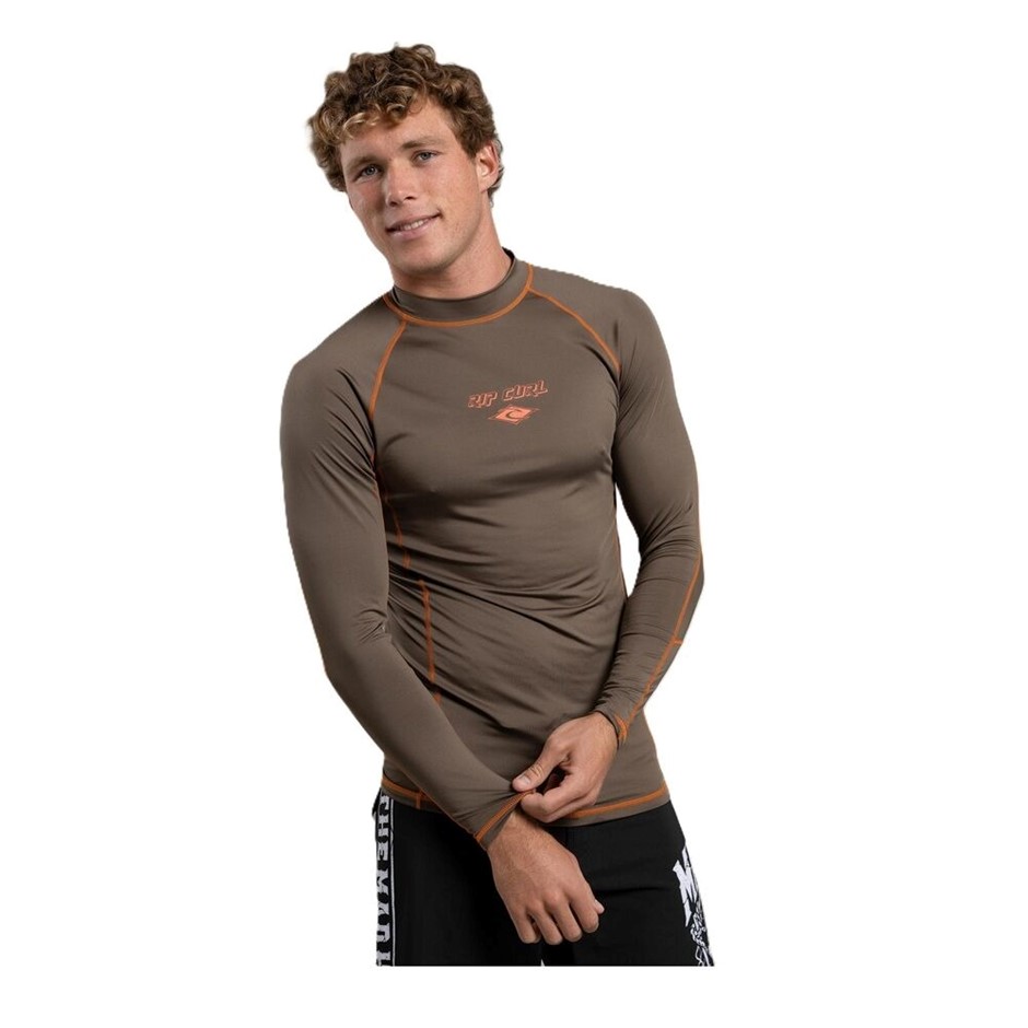 RIP CURL Men's Fade Out UV Long Sleeves Rash Vest, Size 2XL, Rock. RRP: $69