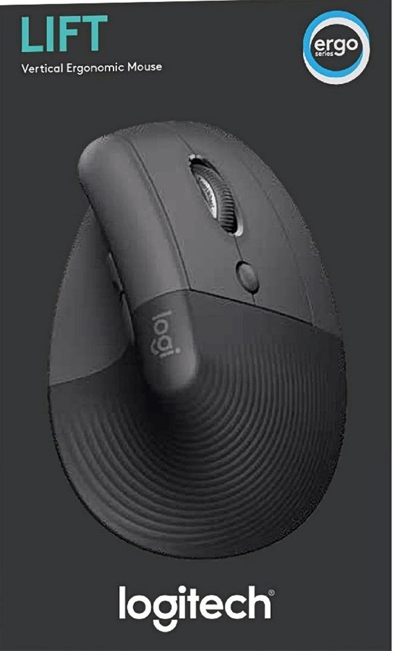 New Sealed Logitech Lift Vertical Ergonomic Mouse - Black