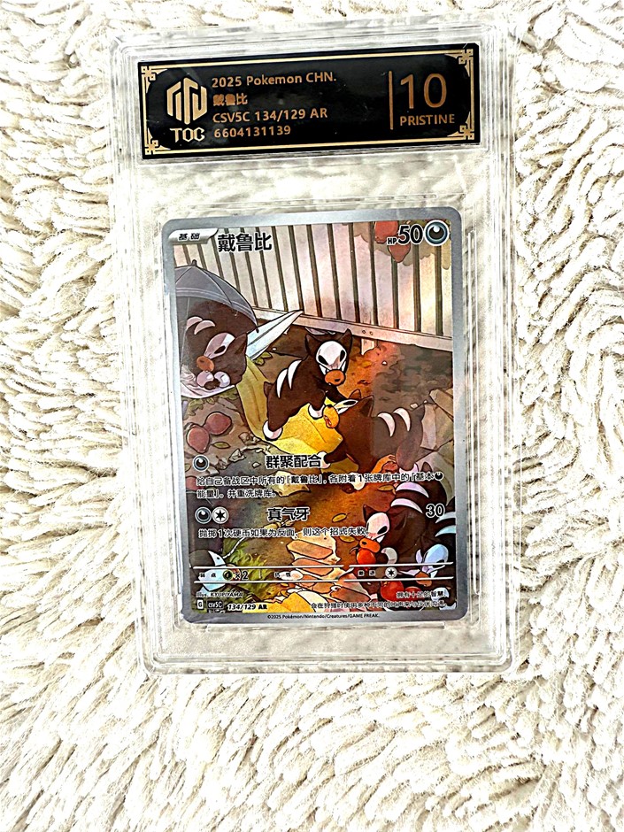 Houndour Chinese art rare pristine 10 graded slab card.