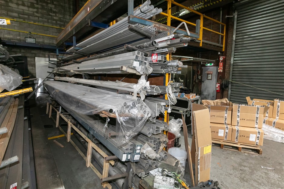 Aluminium Tube Stock (Unused) Contents Of Steel Rack