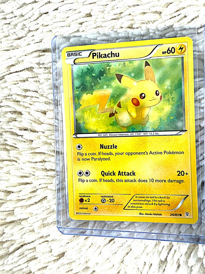 Pikachu modern base-style electric Pokémon card.