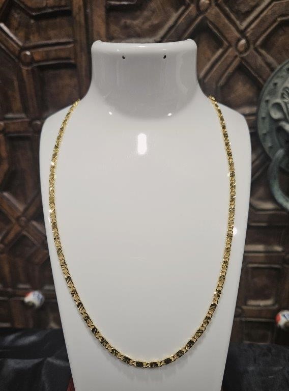 18KGold Filled/Italy Stamped Yellow Chain -60CM-4MM-Bonus Gift