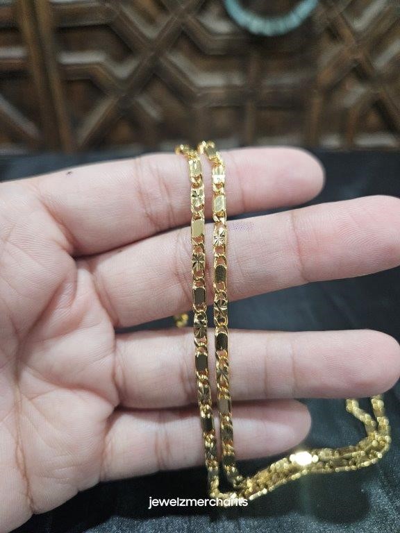 18KGold Filled/Italy Stamped Yellow Chain -60CM-3MM-Bonus Gift
