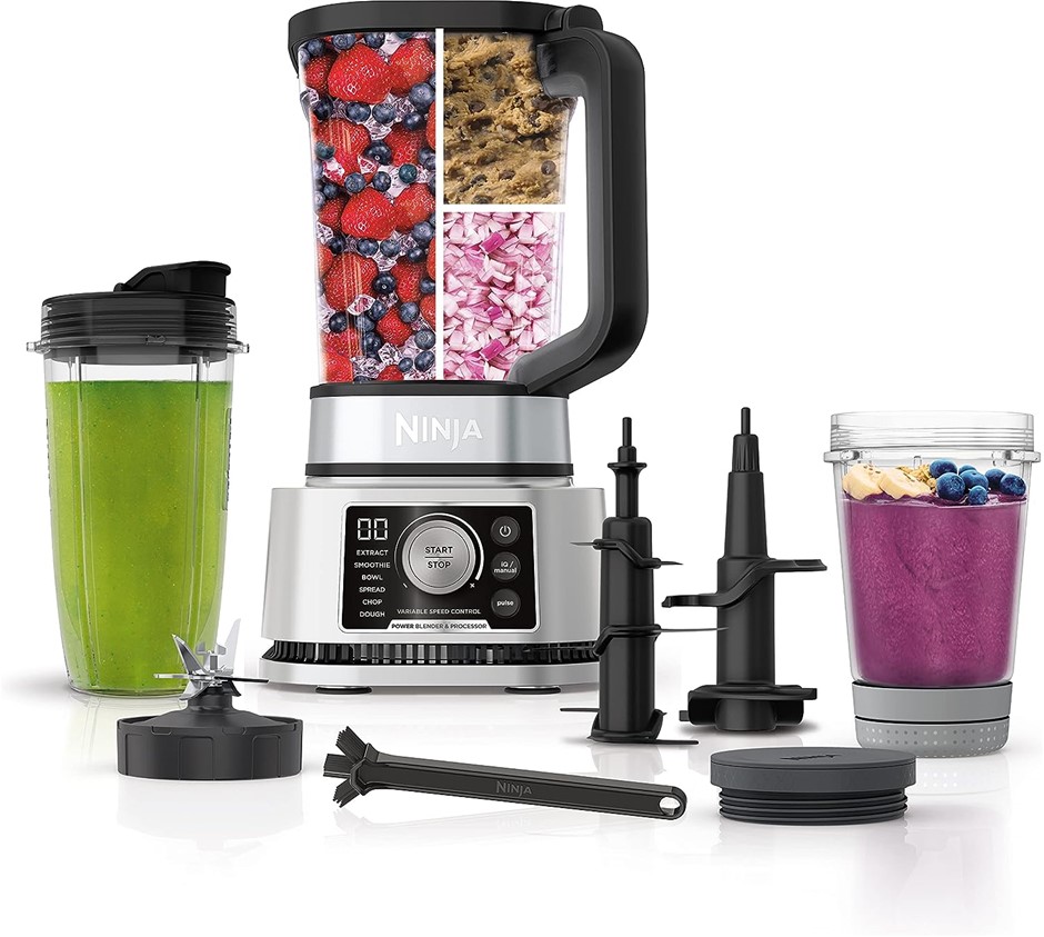NINJA Foodi Power Blender Processor System, Silver, CB350.