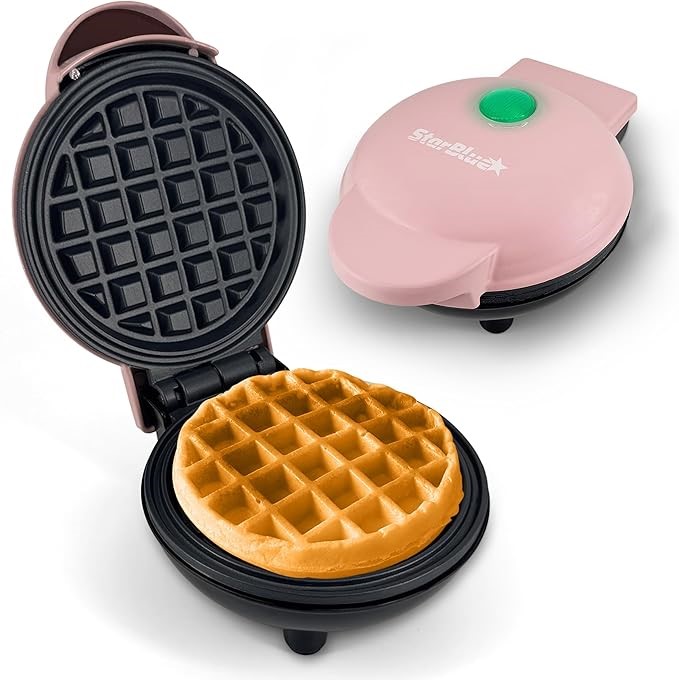 STARBLUE Mini Waffle Maker, Pink.