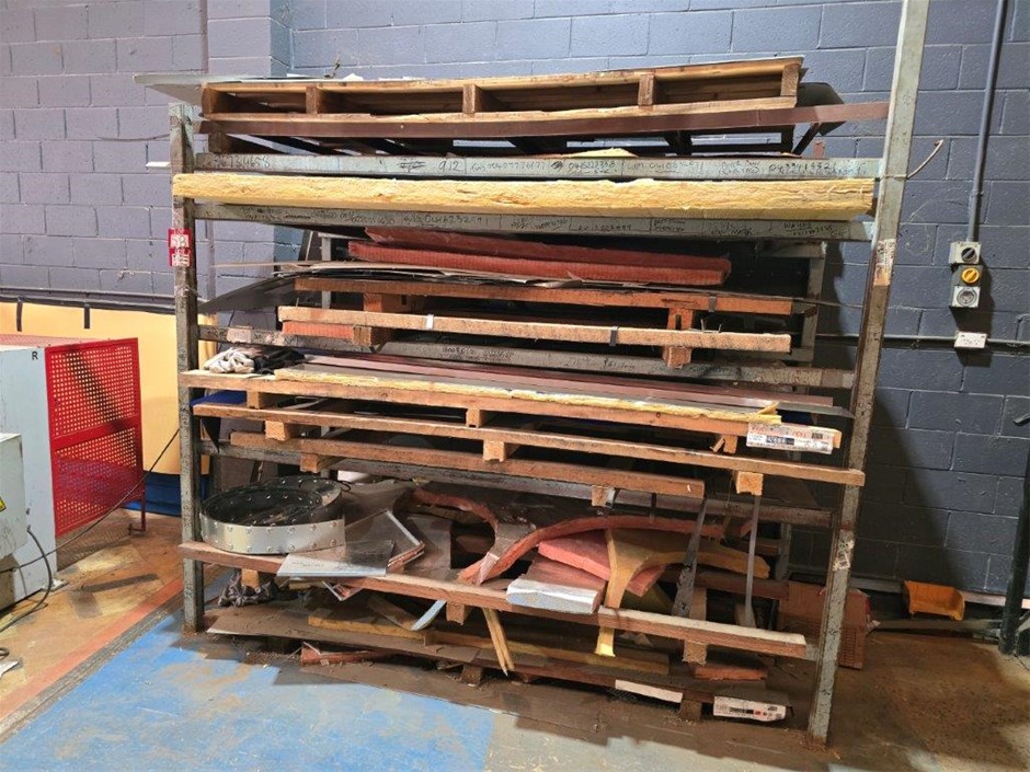 Fabricated Metal Storage Rack and Contents