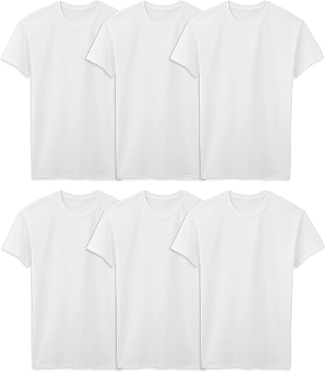 Fruit of The Loom Men's Crew Tee Undershirts, Moisture Wicking & Tag Free.