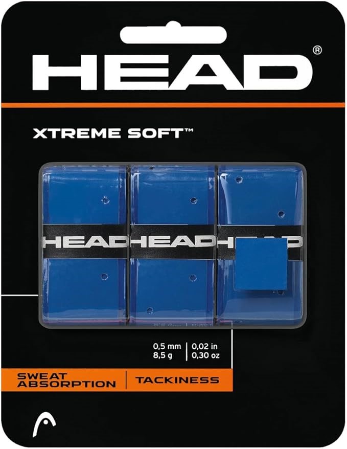 Head Xtreme Soft Racquet Overgrip Tennis Racket Grip Tape 3 Pack White, Whi