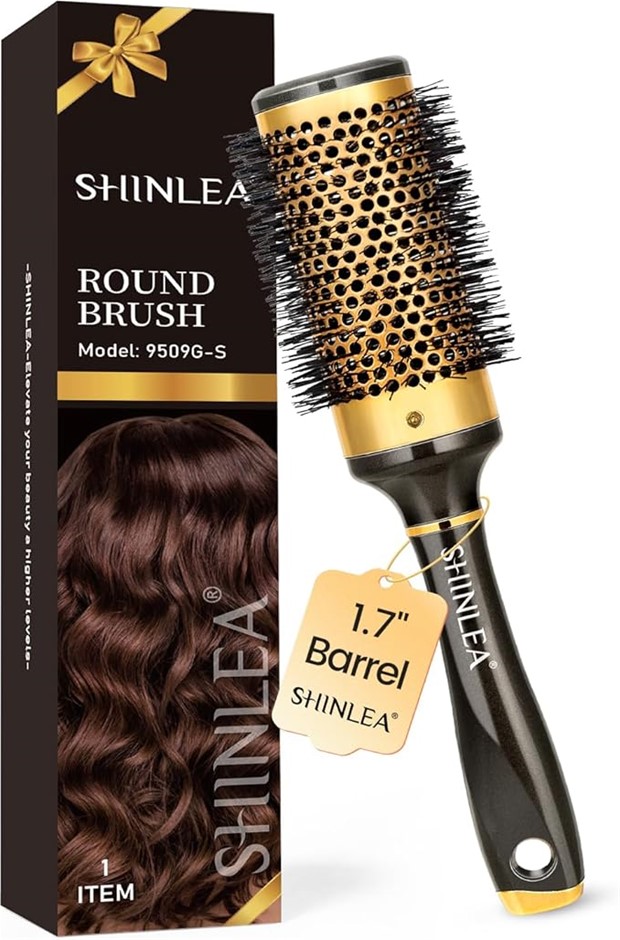 SHINLEA Hair Brush - Round Hair Brush for Blow Drying 43mm Aluminium Curly
