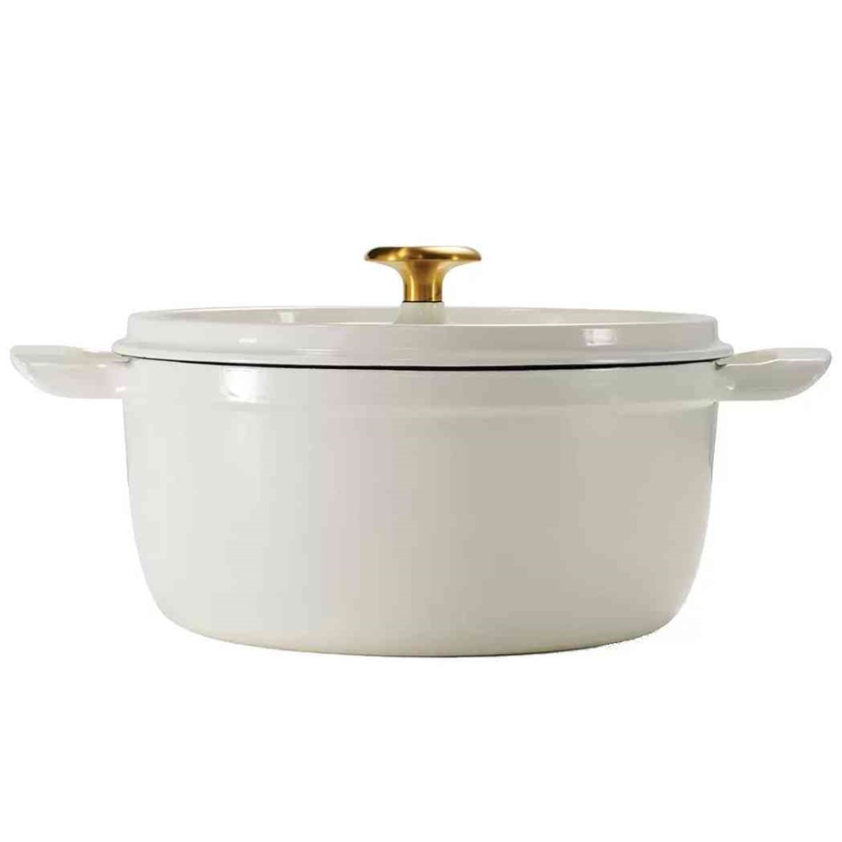 TRAMONTINA Dutch Oven Cast Iron 3.7L, Marshmallow NB: minor use, no box.