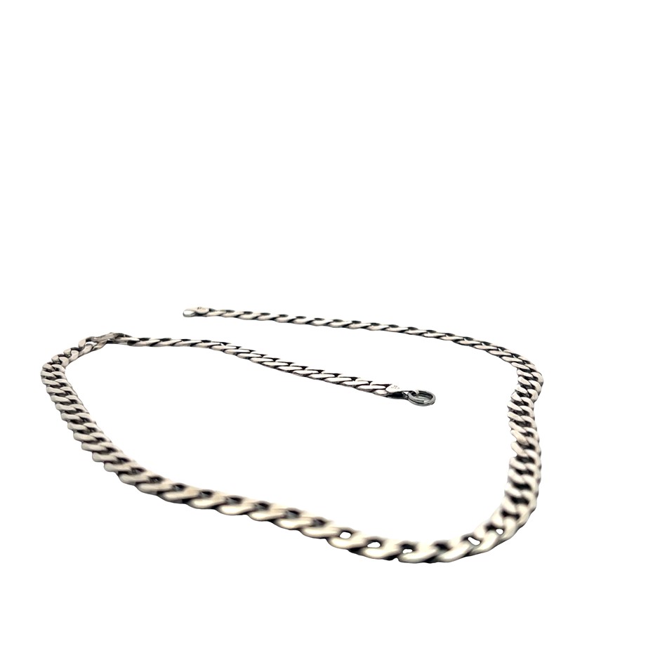 Sterling Silver Curb Link Necklace (missing clasp)