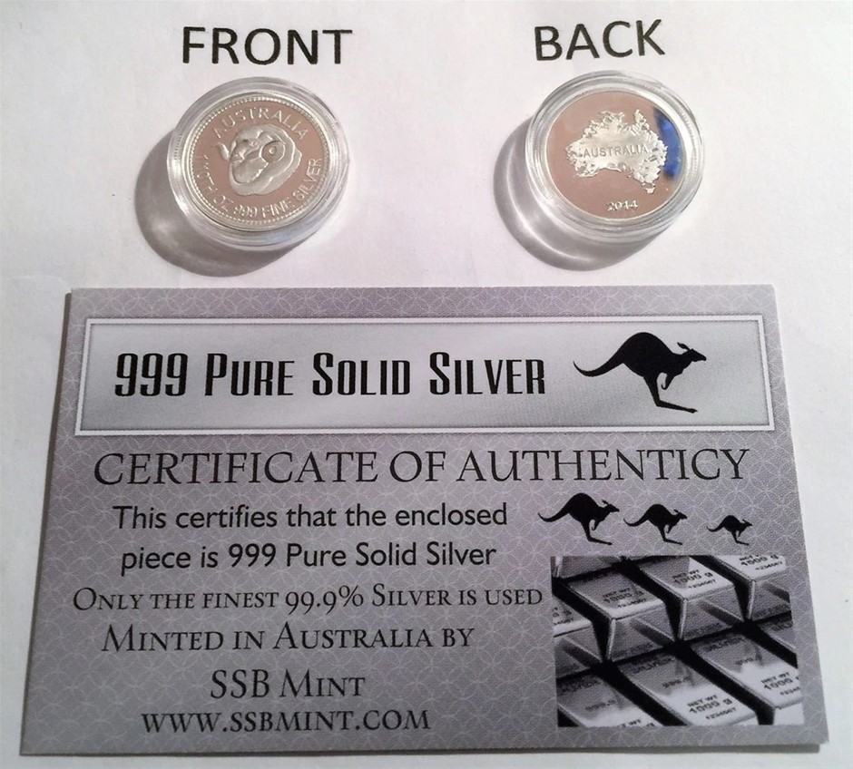 AUSTRALIAN MERINO 1/10th OZ (Approx) 999 Pure Solid Silver Coin