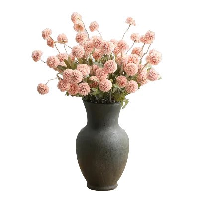 5-Head Pink Dandelion Flower Ball DIY Kit | Bouquet Silk Fake Flowers