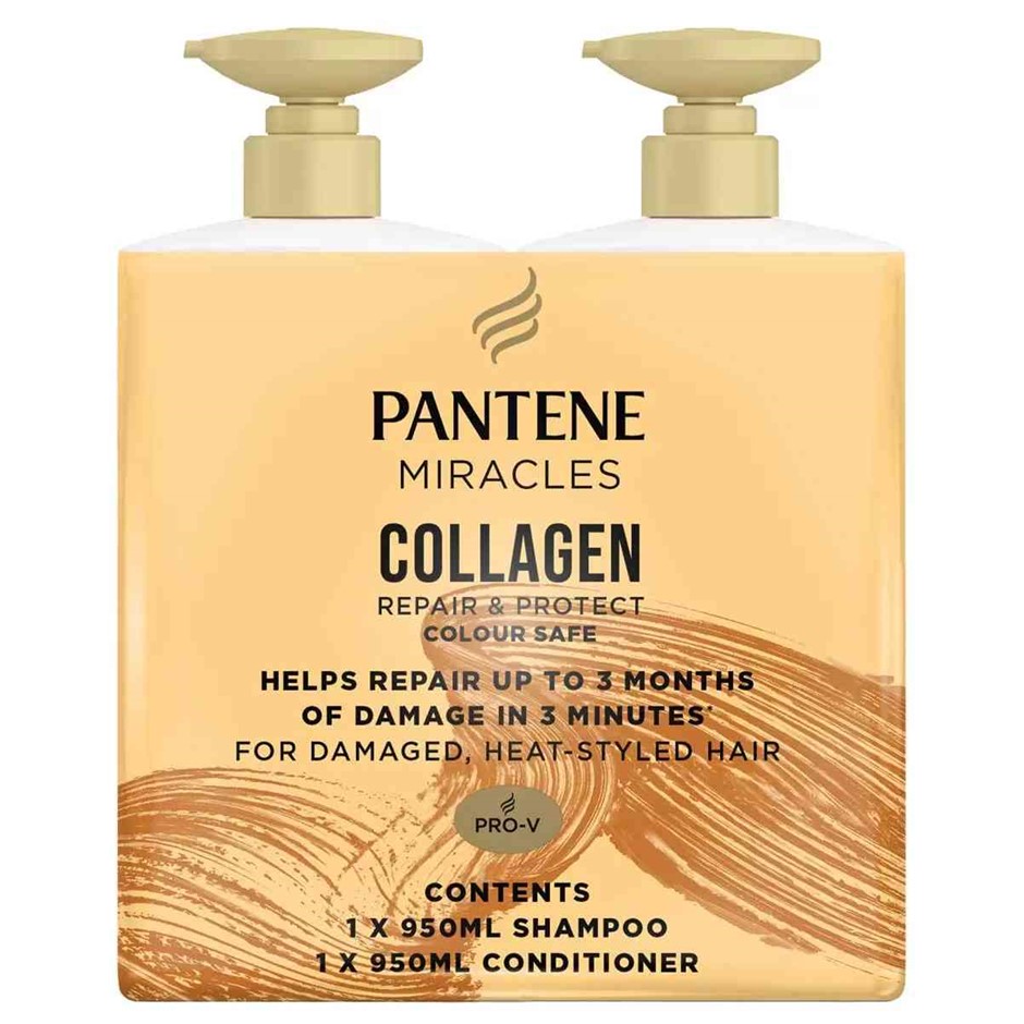 PANTENE Combo Pack Miracles Collagen Shampoo And Conditioner 2 x 950ml