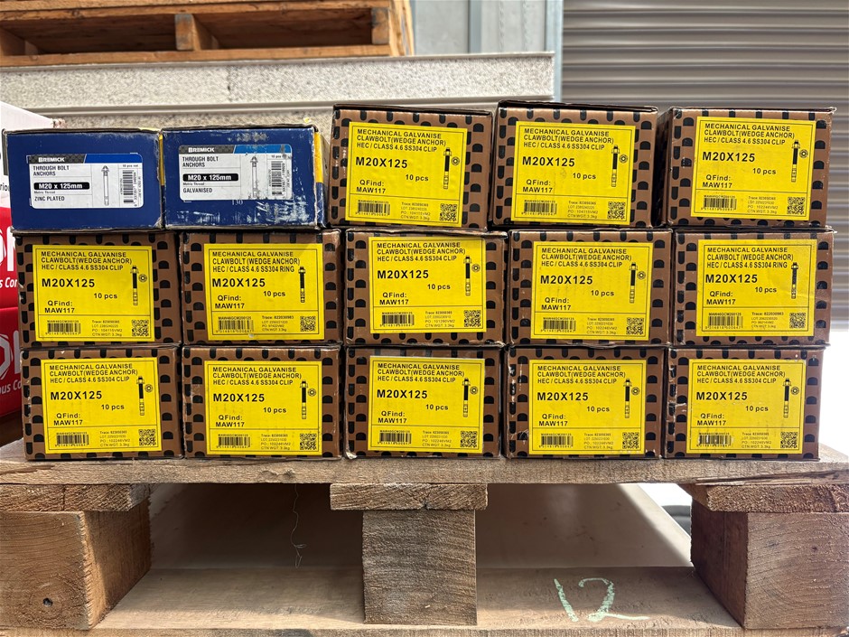 Pallet Comprising New Never UsedLarge Qty of M20 Structural Tru Bolts
