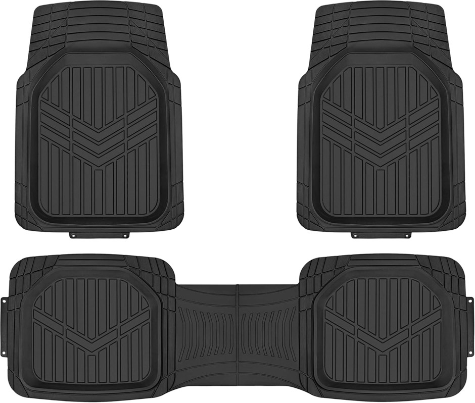 AMAZON BASICS 3-Piece All-Weather Protection Heavy Duty Rubber Floor Mats f