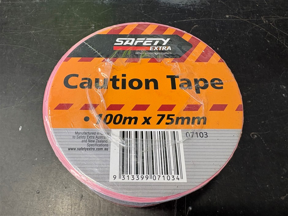 New Never Used Qty 5 of Safety Extra Caution Tape (Quantity 5 x Tapes)