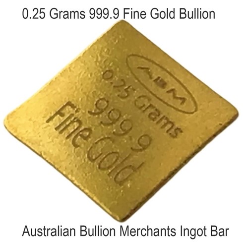 0.25 Grams 999.9 Fine Solid Bullion Ingot Bar ABM