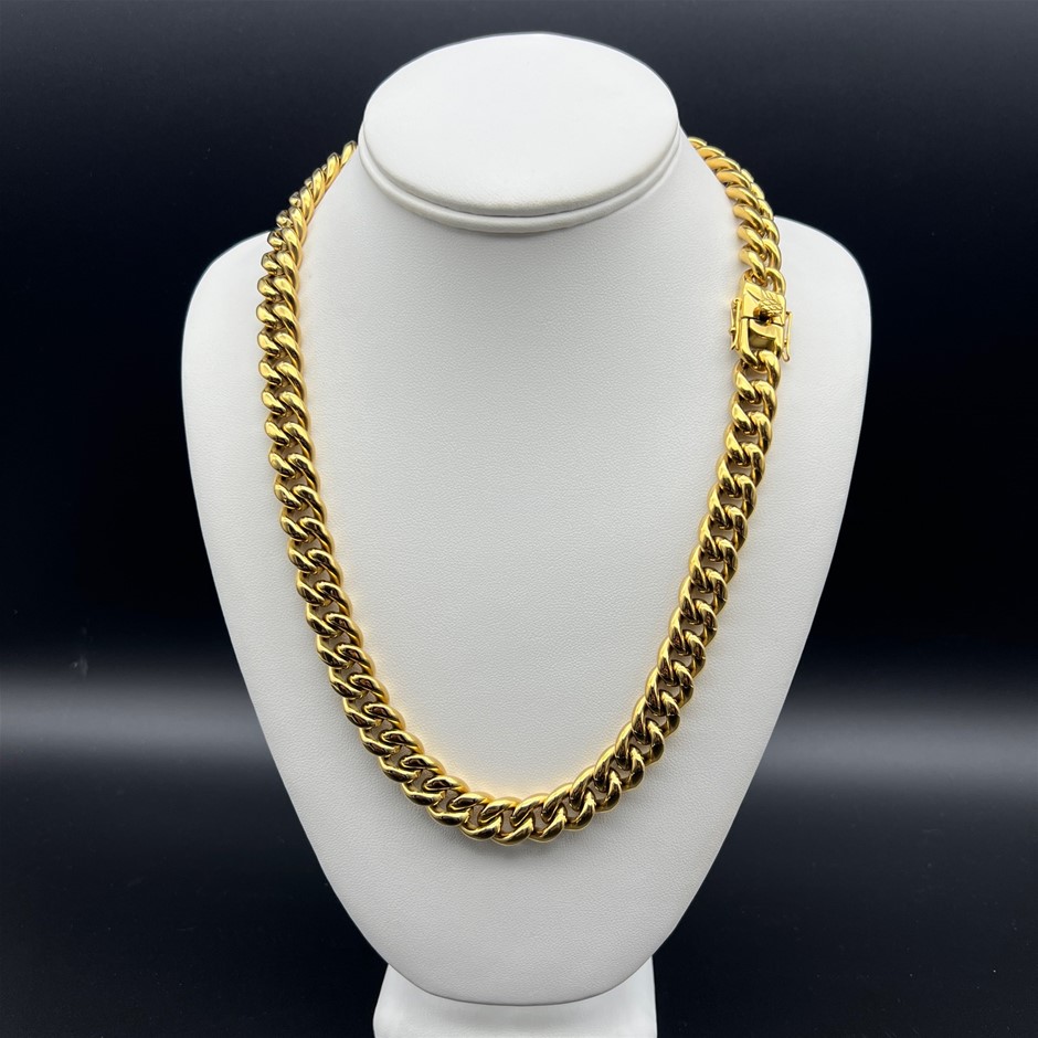 18K Gold-Filled Cuban Curb Chain Necklace, 12MM Wide - 60.9cm