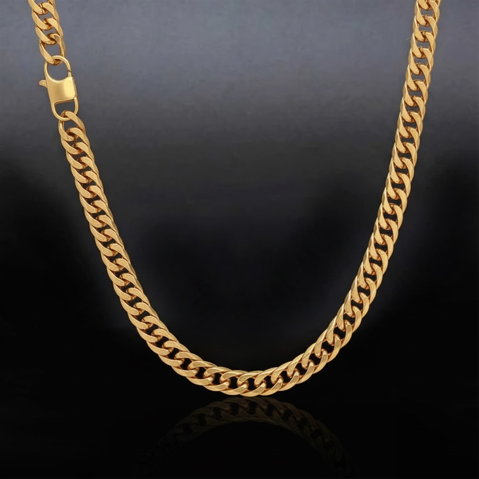 18K Gold-Filled Cuban Chain Necklace, 9.5MM Wide -50.8cm