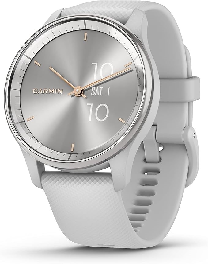 Garmin vívomove® Trend, Silver Stainless Steel Bezel with Mist Grey Case an