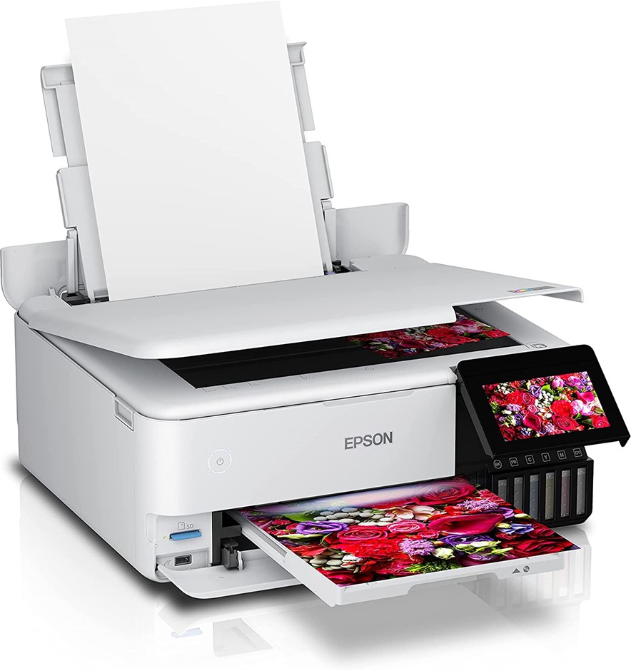 EPSON EcoTank Photo Multifunction Printer, Medium, White, Model: ET-8500, 5