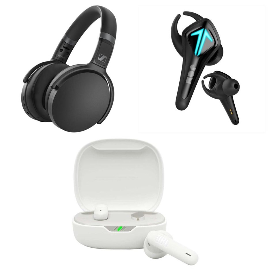 3 x Assorted Wireless Headphones/Earphones. 1 x SENNHEISER HD 450SE Over Ea