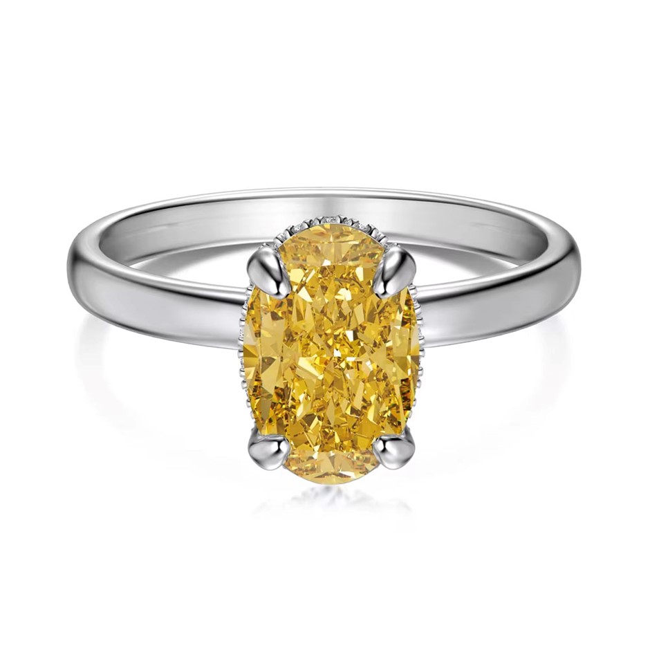 1.5ct Oval Cut Simulated Diamond 925 Sterling Silver Ring - Size 9