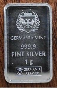 0023-2584560 · GERMANIA MINT NEW PRODUCT- 1 GRAM 999.9 FINE SILVER- GERMANIA 1 GRAM SILVER