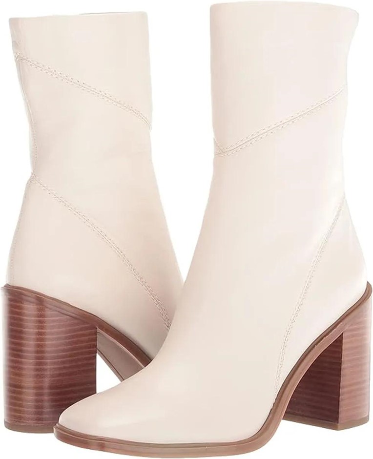 FRANCO SARTO Women's L-Stevie Boots, Size US 8M, Calf-High, Putty Leather,