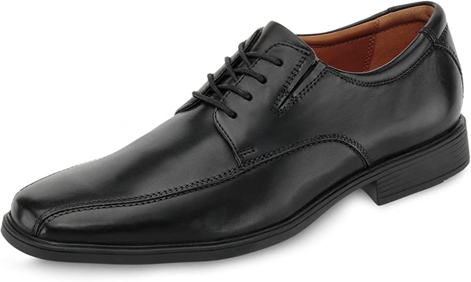 CLARKS Men's Tilden Walk Oxford Dress Shoes, US12M/EU46, Black Leather, 261
