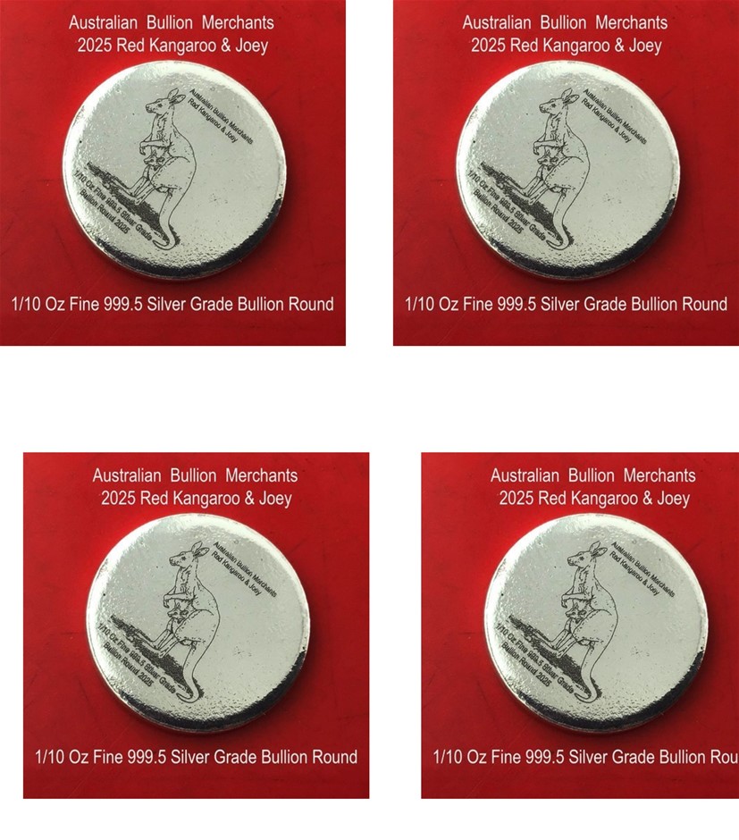 1/10 Oz 999.5 Silver Red Kangaroo & Joey 2025 Australian Bullion Merchants