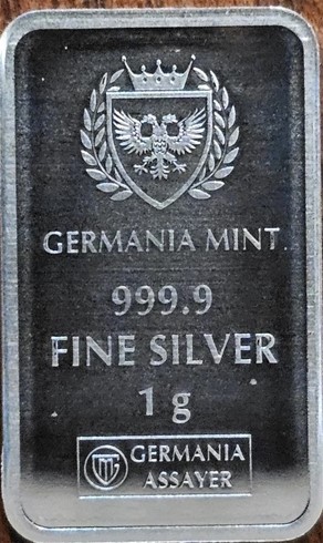 GERMANIA MINT NEW PRODUCT- 1 GRAM 999.9 FINE SILVER- GERMANIA 1GRAM