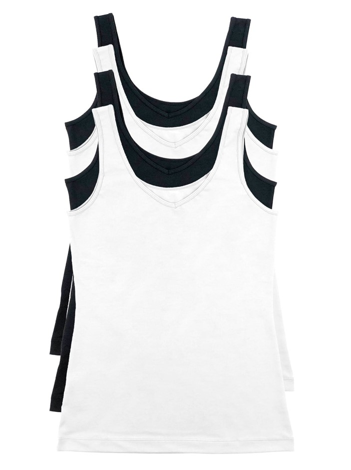 6 x JEZEBEL Reversible Tanks, Size L, Cotton/Modal, Assorted Colours. NB: i