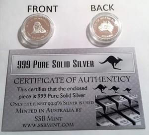 MARY MACKILLOP 1/10th OZ (Approx) 999 Pure Solid Silver Coin with COA Saint