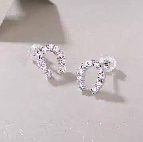 GRA Moissanite white Brilliant Cut 925 Sterling Silver Earrings-Bonus Gif
