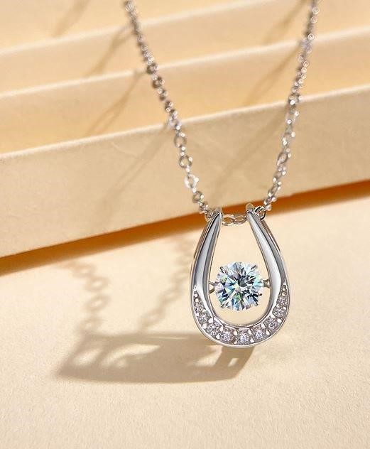 1.0ct GRA Moissanite white Brilliant Cut 925 Sterling Silver Pendant