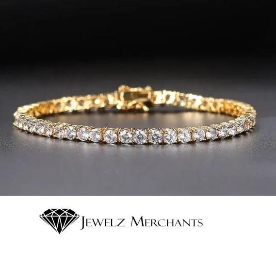 GRA Moissanite white & Black Brilliant Cut stone Tennis Bracelet -S925