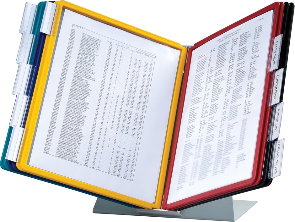 DURABLE Metal Base; Polypropylene Panel Desktop Reference System, 10 Double