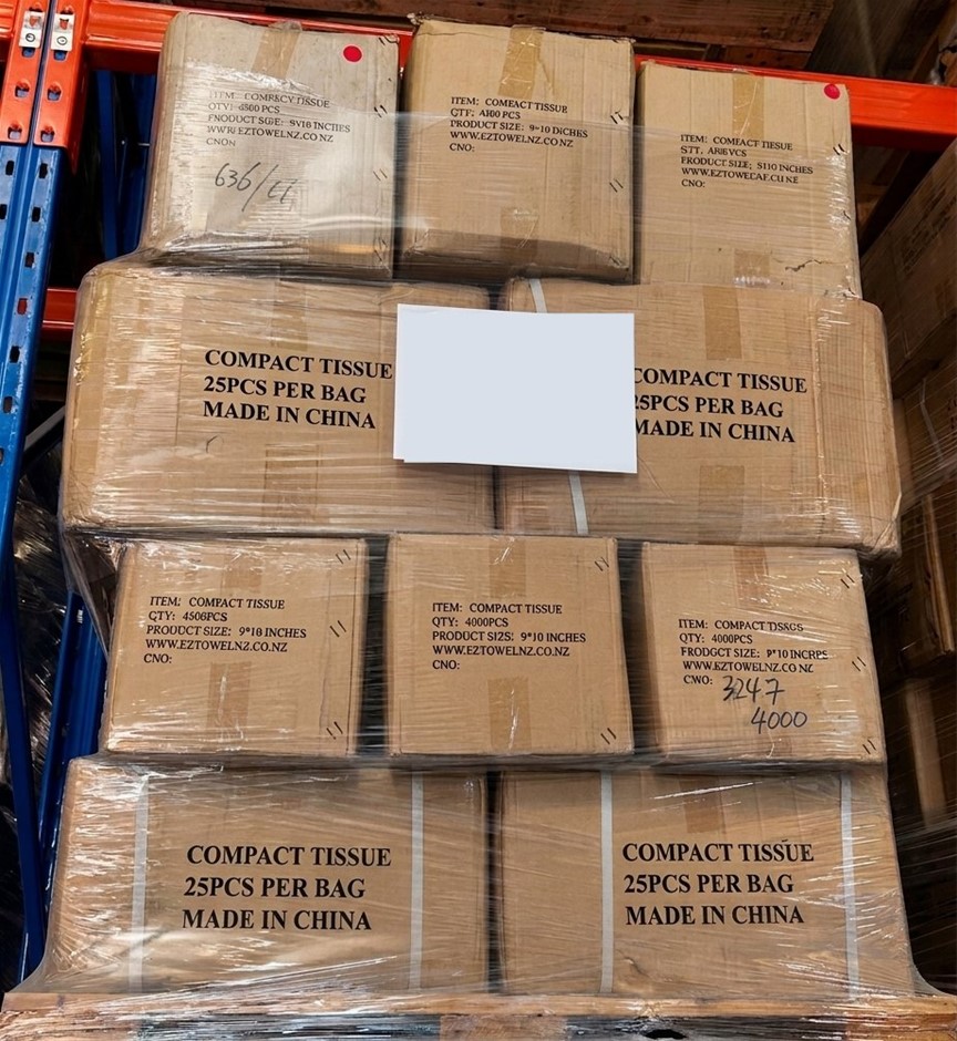 Full Pallet EZ Compact Towel, Sachets & Tubes Pack (Product Size: 9" x 10")