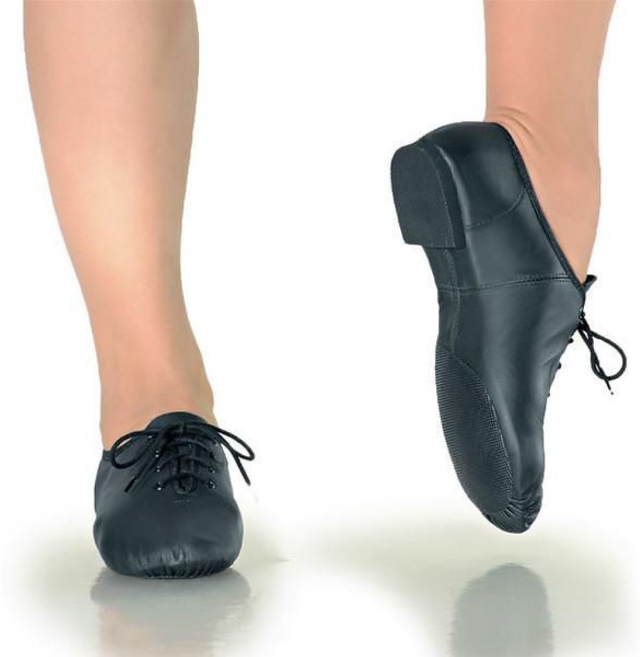So Danca Child Split Sole Leather Jazz Boot with Drawstring - Size 12.0S