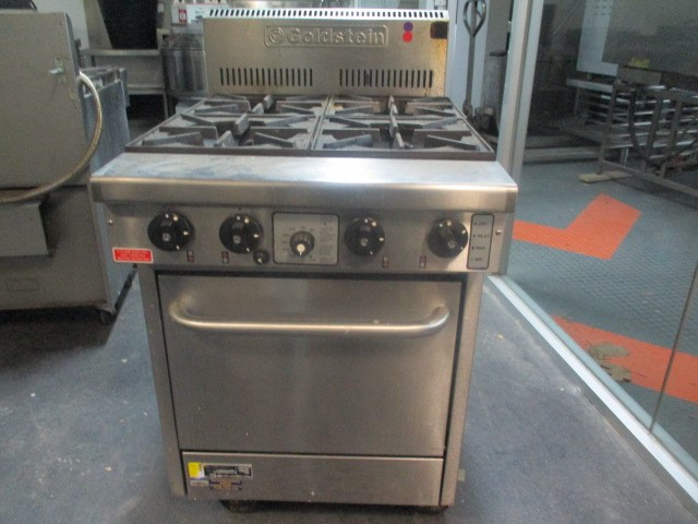 Goldstein 4 Burner Gas Stove and Oven, Stainless Steel