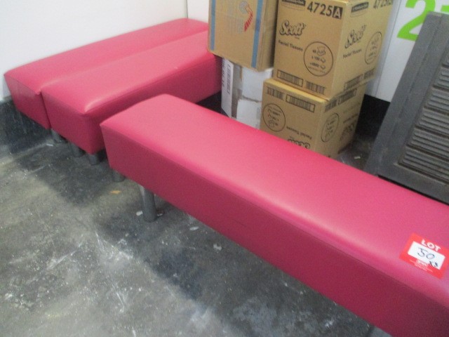 3 x Vinyl Upholstered Bench Seats