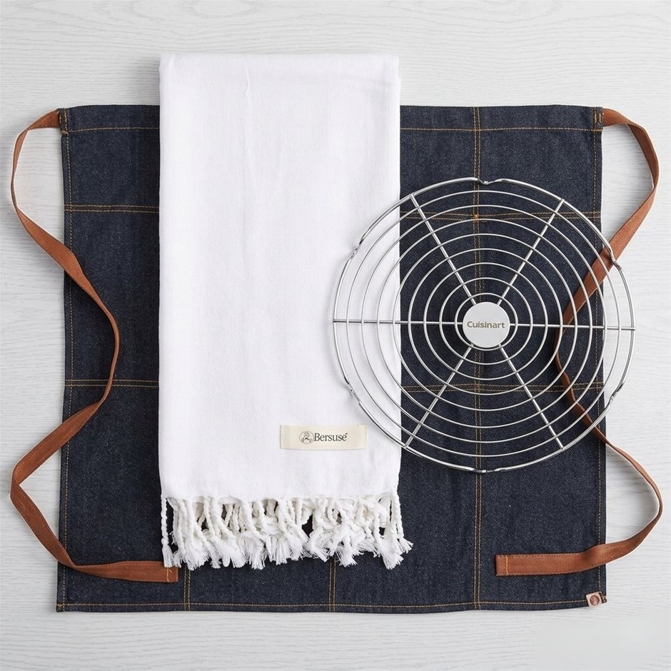 BUNDLE: CHEF WORKS Memphis Bistro Apron + CUISINART Grilling Circular Wire