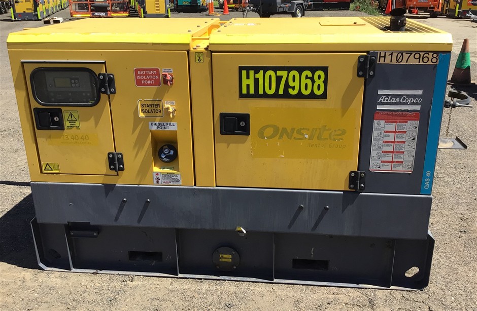 2019 Atlas Copco QAS40 Generator - Diesel - 40kva - Emerald